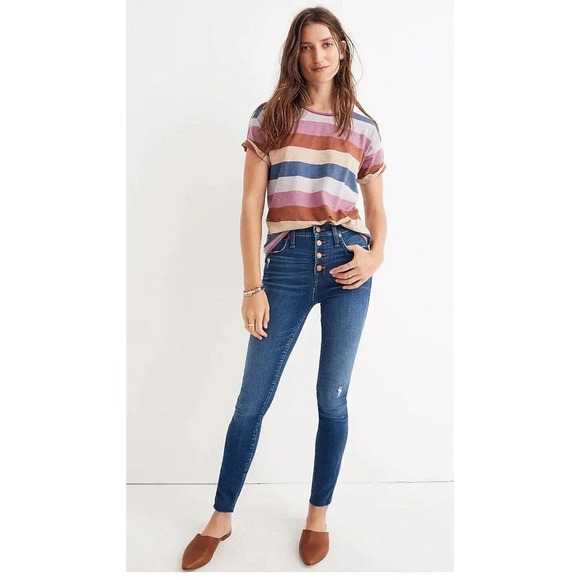Madewell Denim - Madewell 10" High Rise Skinny Crop Jeans in‎ Hanna Wash women's size 25 D0008